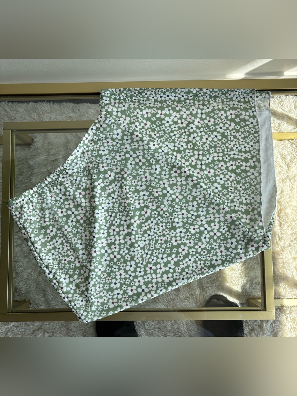 Sage Green Floral Midi Skirt